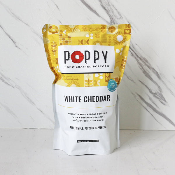 Poppy White Cheddar Cheese Popcorn