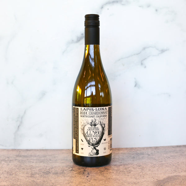 A bottle of Lapis Luna Chardonnay available at TASTE across costal Virginia and Richmond and online at TASTE.online