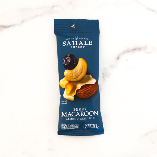 Sahale Snacks Berry Macaroon Almond Trail Mix package on a white background