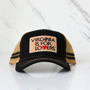 Virginia Is for Lovers Trucker Hat – Black/Tan