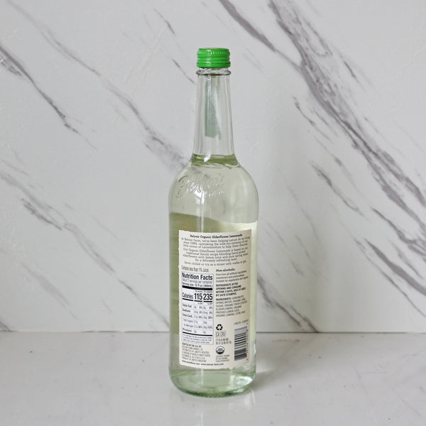 Shows the back of the bottle including nutrition facts and ingredients