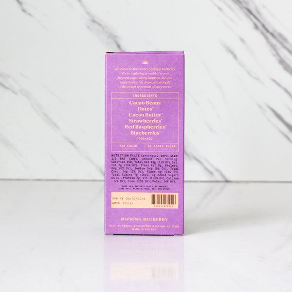 Spring & Mulberry Mixed Berry Date-Sweetened Chocolate Bar