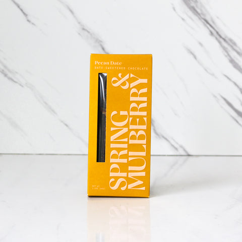 Spring & Mulberry Pecan Date-Sweetened Chocolate Bar