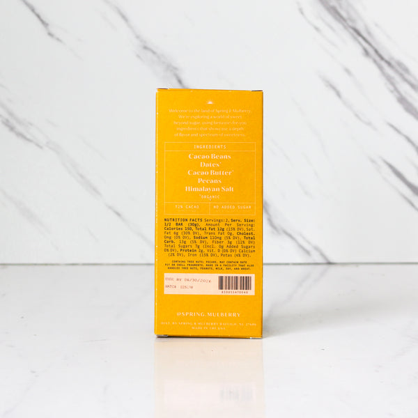 Spring & Mulberry Pecan Date-Sweetened Chocolate Bar