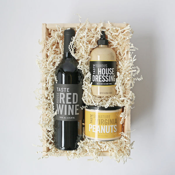 A collection of Essential TASTE branded items.